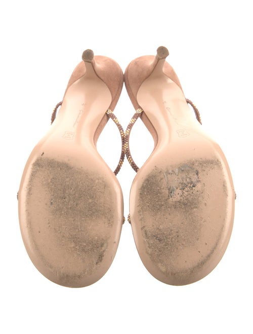 Gianvito Rossi Suede Studded Accents Slides