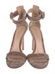 Gianvito Rossi Suede Embroidered Accent Sandals