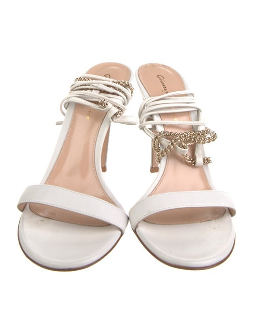 Gianvito Rossi Leather Chain-Link Accents Slides