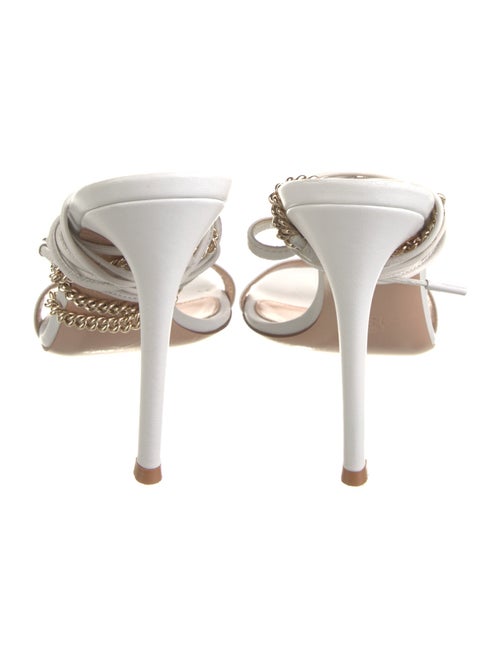 Gianvito Rossi Leather Chain-Link Accents Slides