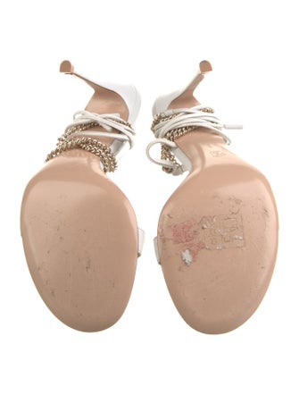 Gianvito Rossi Leather Chain-Link Accents Slides