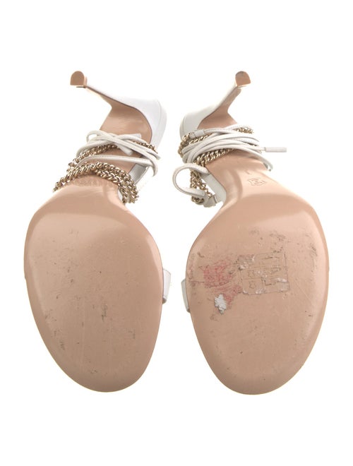 Gianvito Rossi Leather Chain-Link Accents Slides