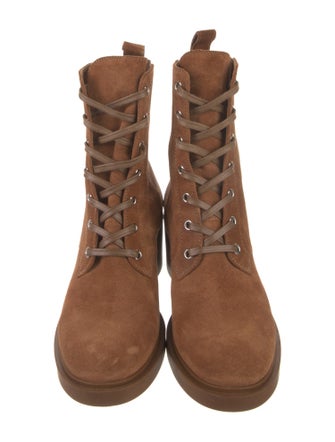 Gianvito Rossi Suede Combat Boots
