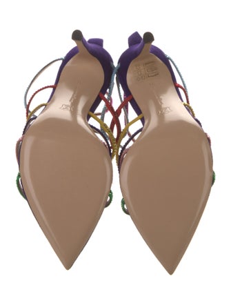 Gianvito Rossi Suede Crystal Embellishments Sandals