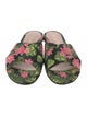 Gianvito Rossi Satin Floral Print Slides