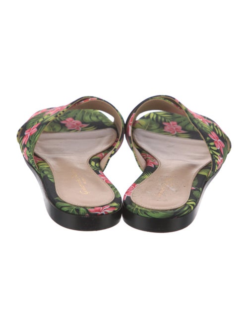 Gianvito Rossi Satin Floral Print Slides