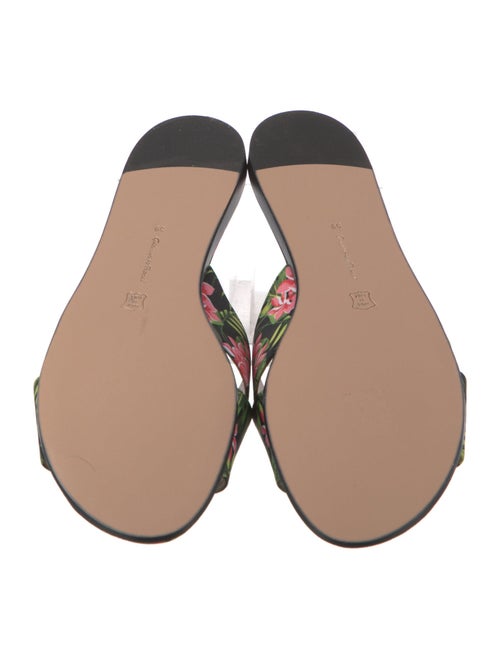 Gianvito Rossi Satin Floral Print Slides