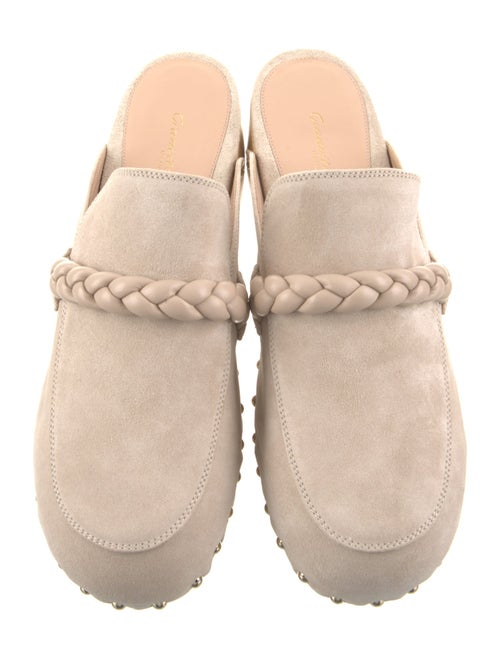 Gianvito Rossi Suede Studded Accents Mules