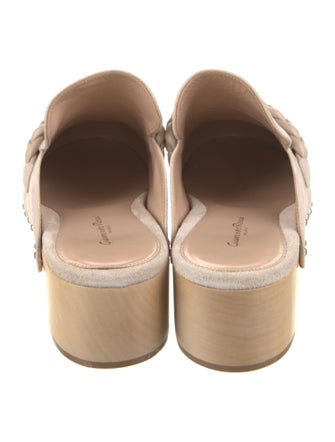 Gianvito Rossi Suede Studded Accents Mules