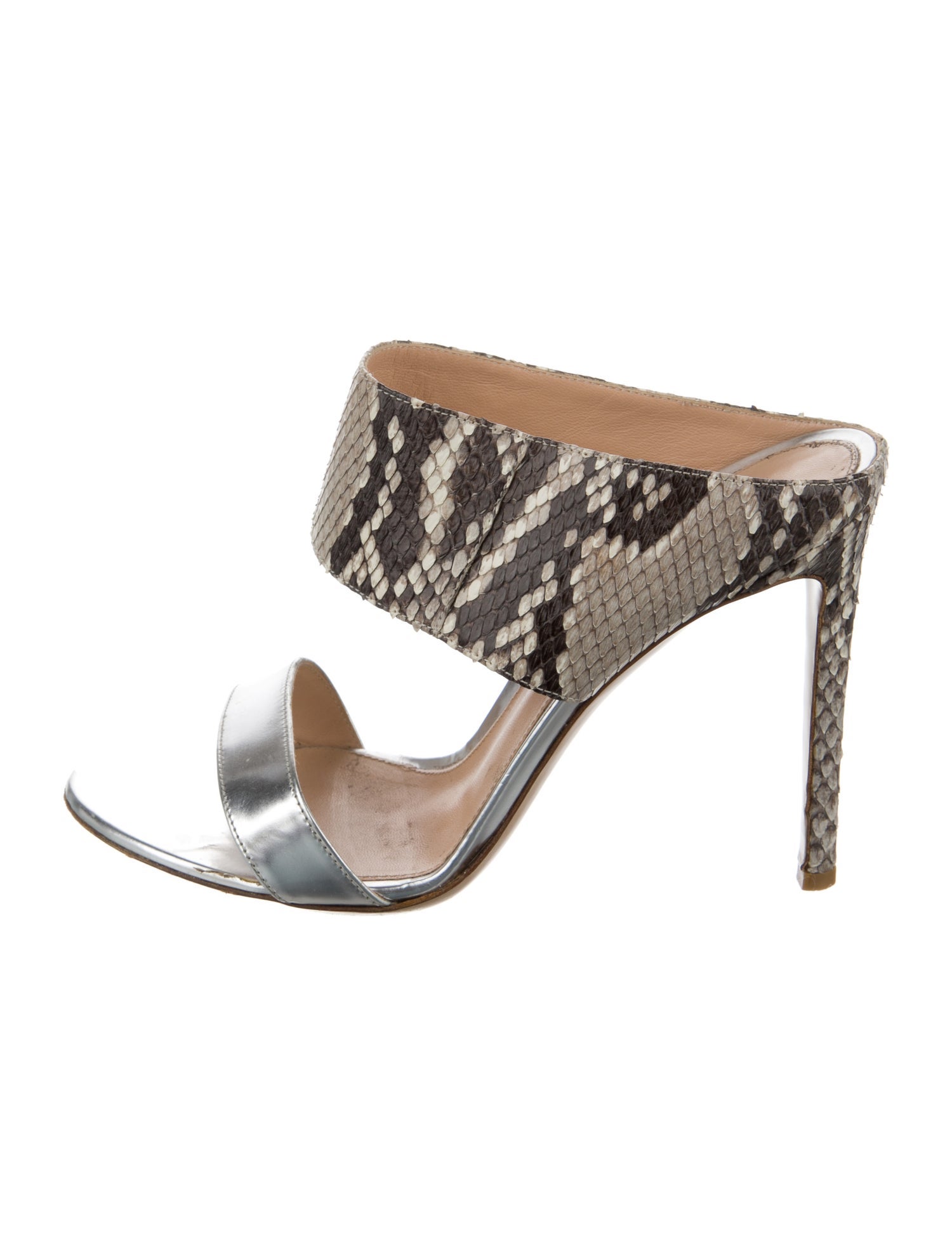 Gianvito Rossi Snakeskin Animal Print Slides