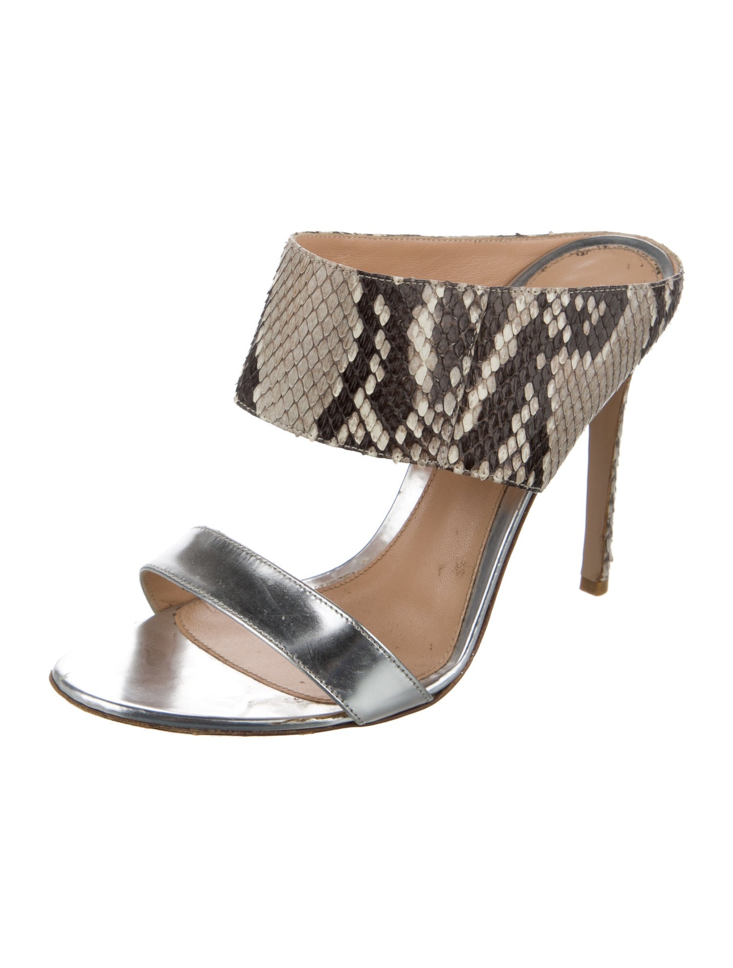 Gianvito Rossi Snakeskin Animal Print Slides