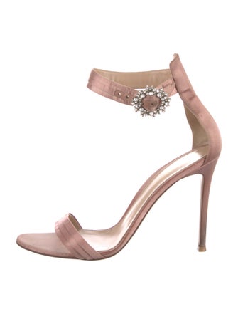 Gianvito Rossi Satin Crystal Embellishments Sandals