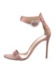 Gianvito Rossi Satin Crystal Embellishments Sandals