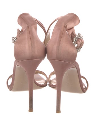 Gianvito Rossi Satin Crystal Embellishments Sandals