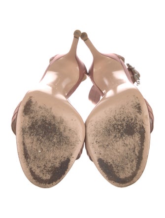 Gianvito Rossi Satin Crystal Embellishments Sandals