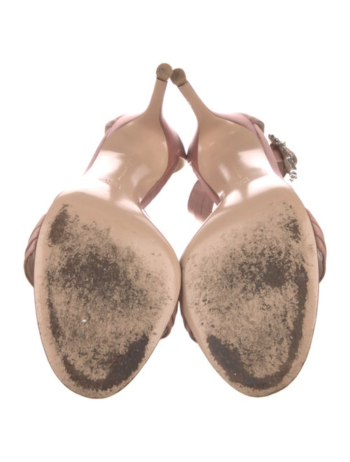 Gianvito Rossi Satin Crystal Embellishments Sandals