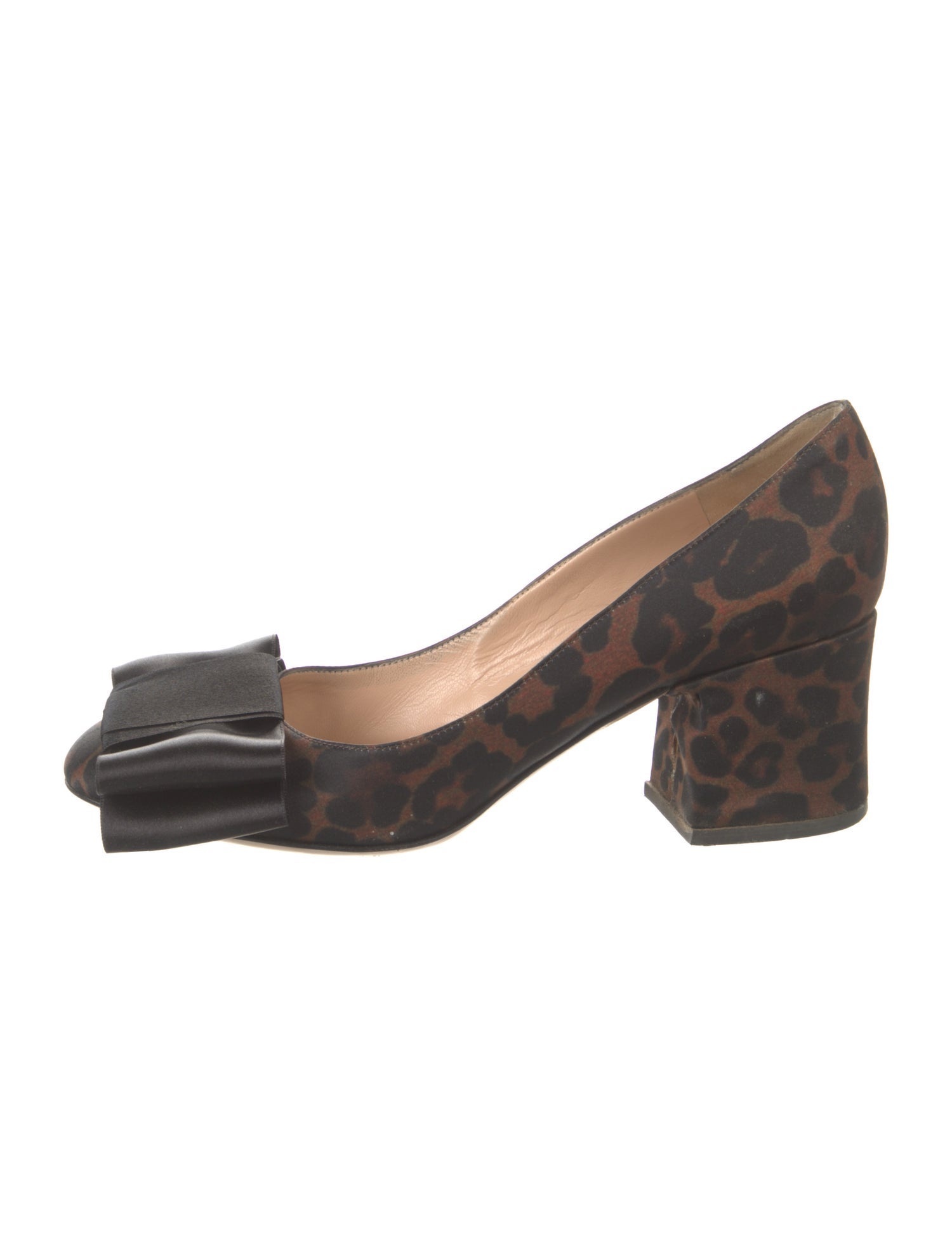 Gianvito Rossi Satin Animal Print Pumps