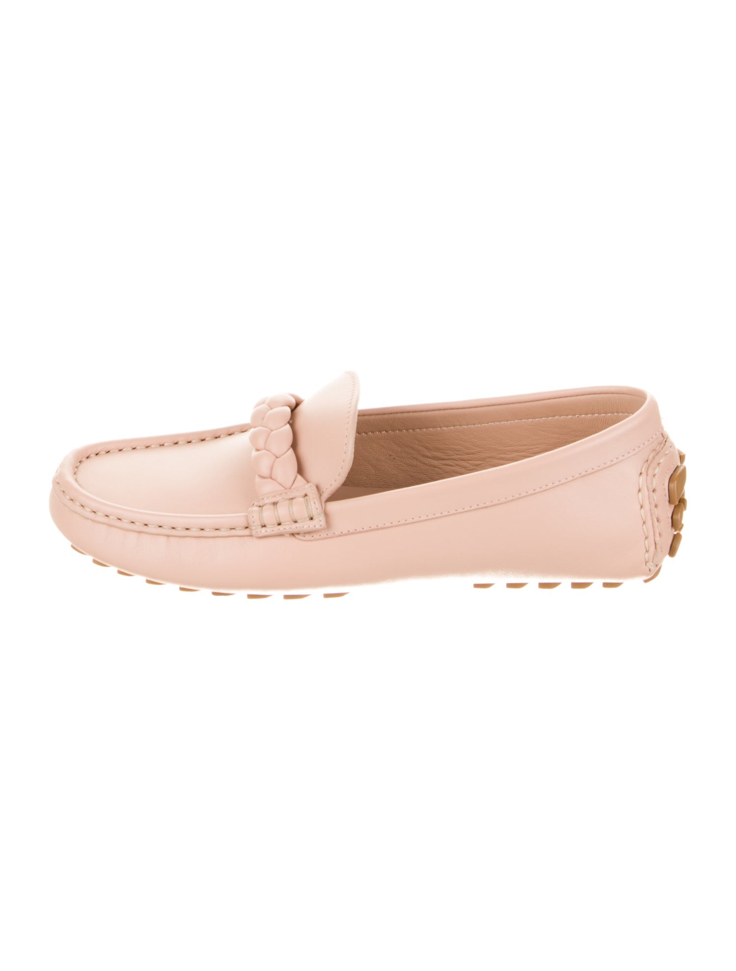 Gianvito Rossi Leather Braided Accents Loafers