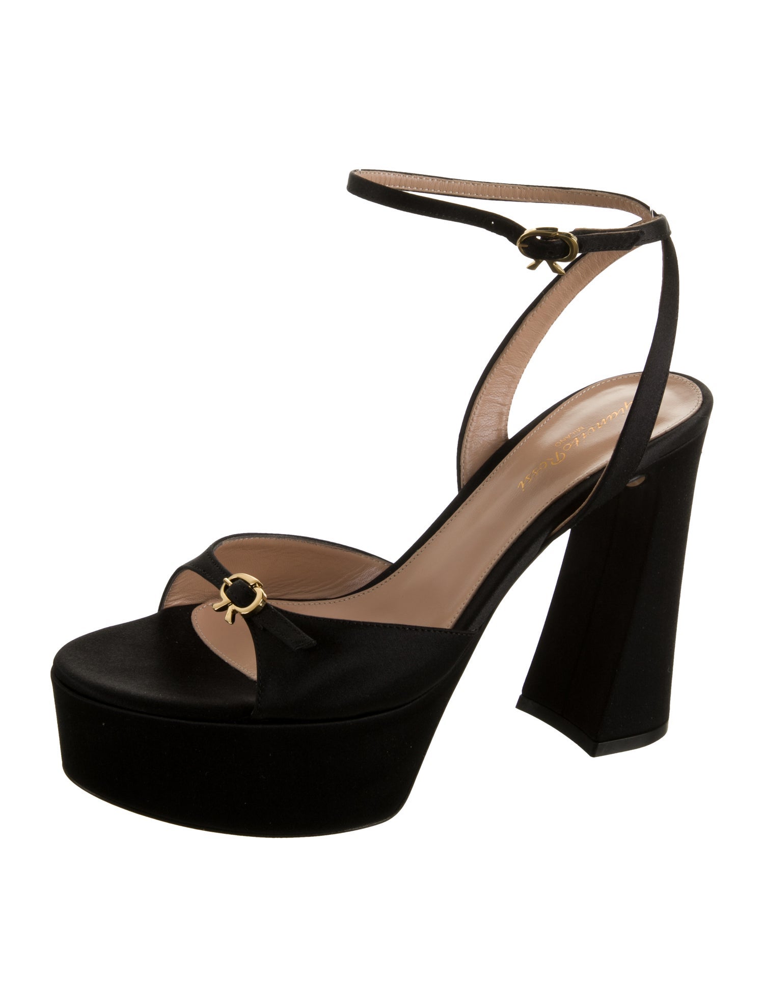 gianvito rossi black opera satin sandals main image 1