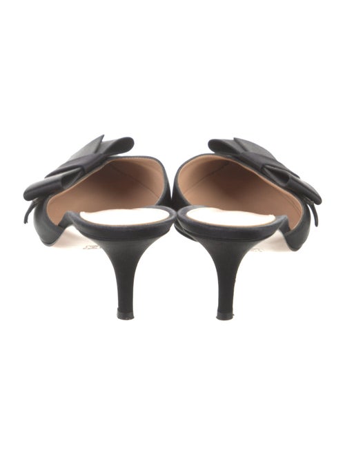 Gianvito Rossi Satin Bow Accents Mules