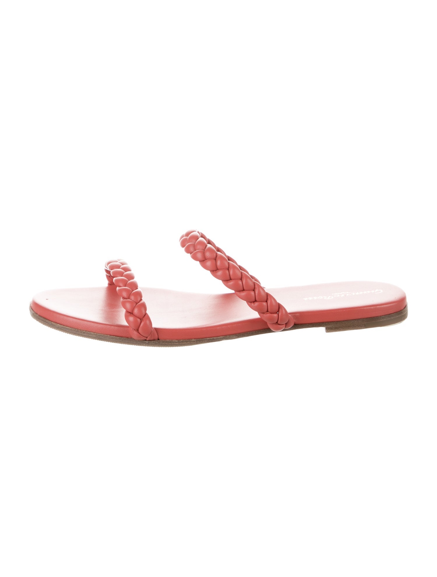Gianvito Rossi Leather Braided Accents Slides