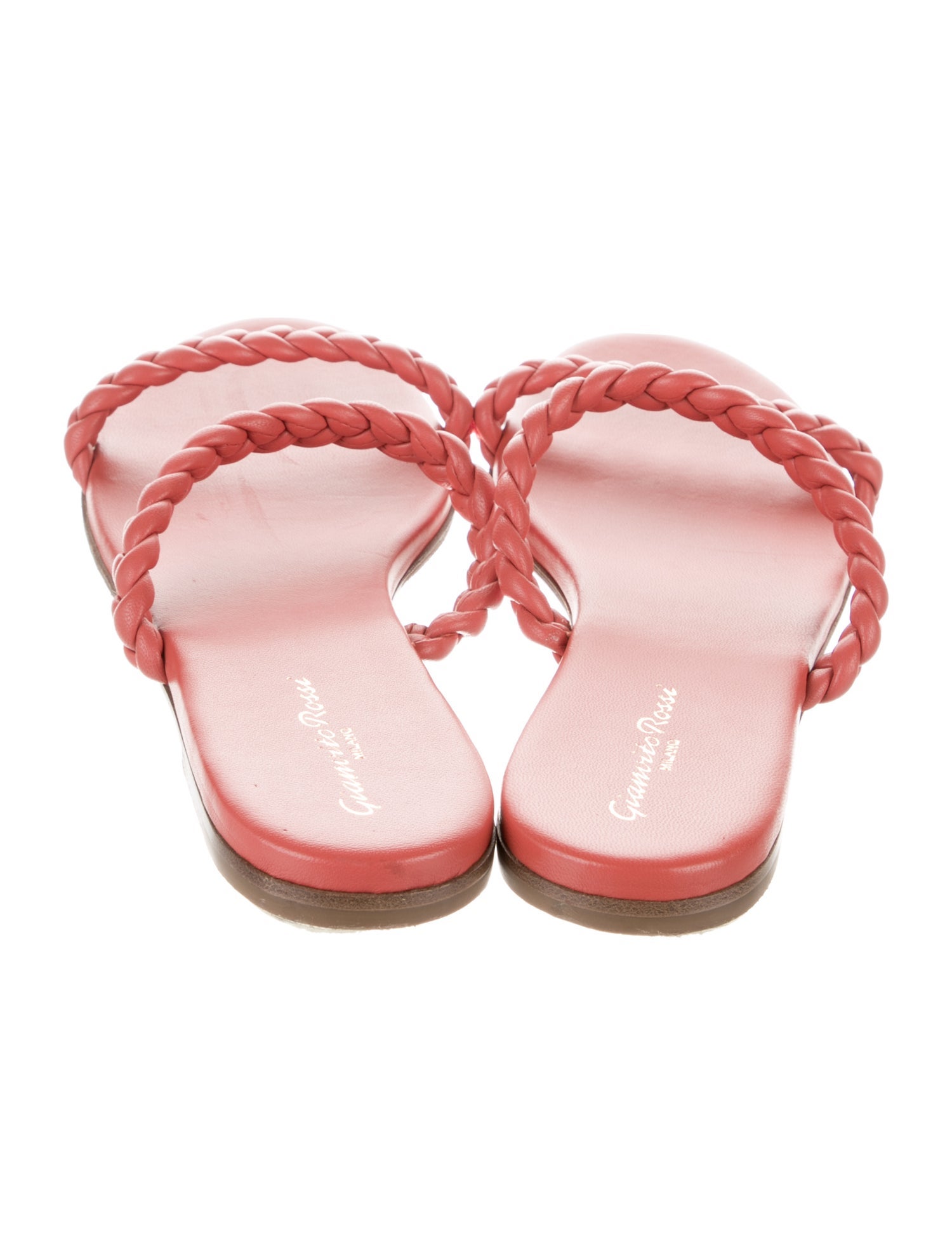 Gianvito Rossi Leather Braided Accents Slides