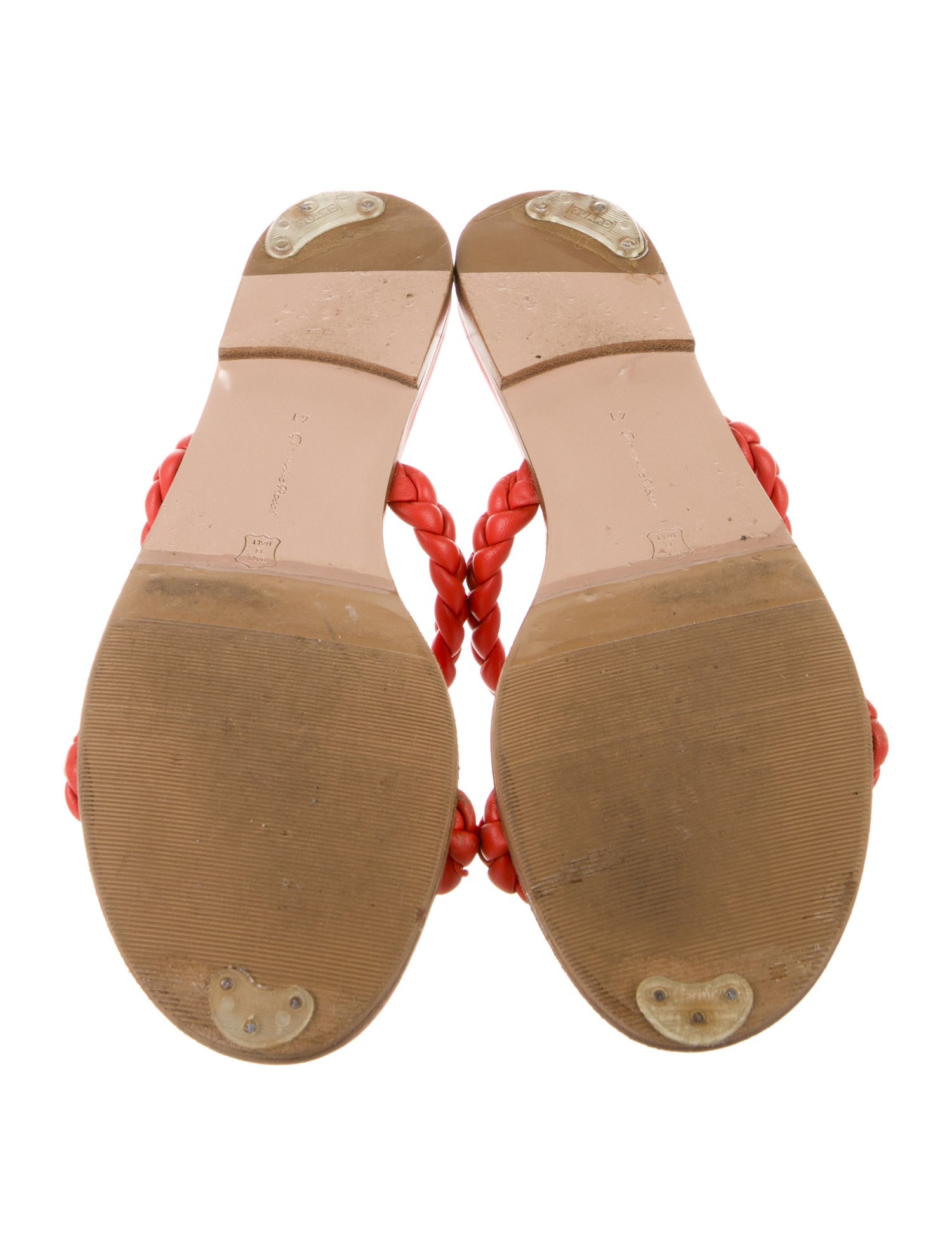 Gianvito Rossi Leather Braided Accents Slides