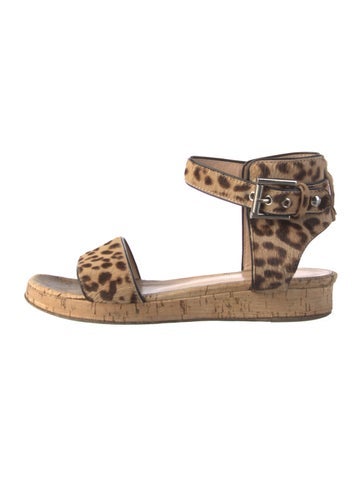 Gianvito Rossi Sandals Ponyhair Animal Print Espadrilles IT 36 | 6