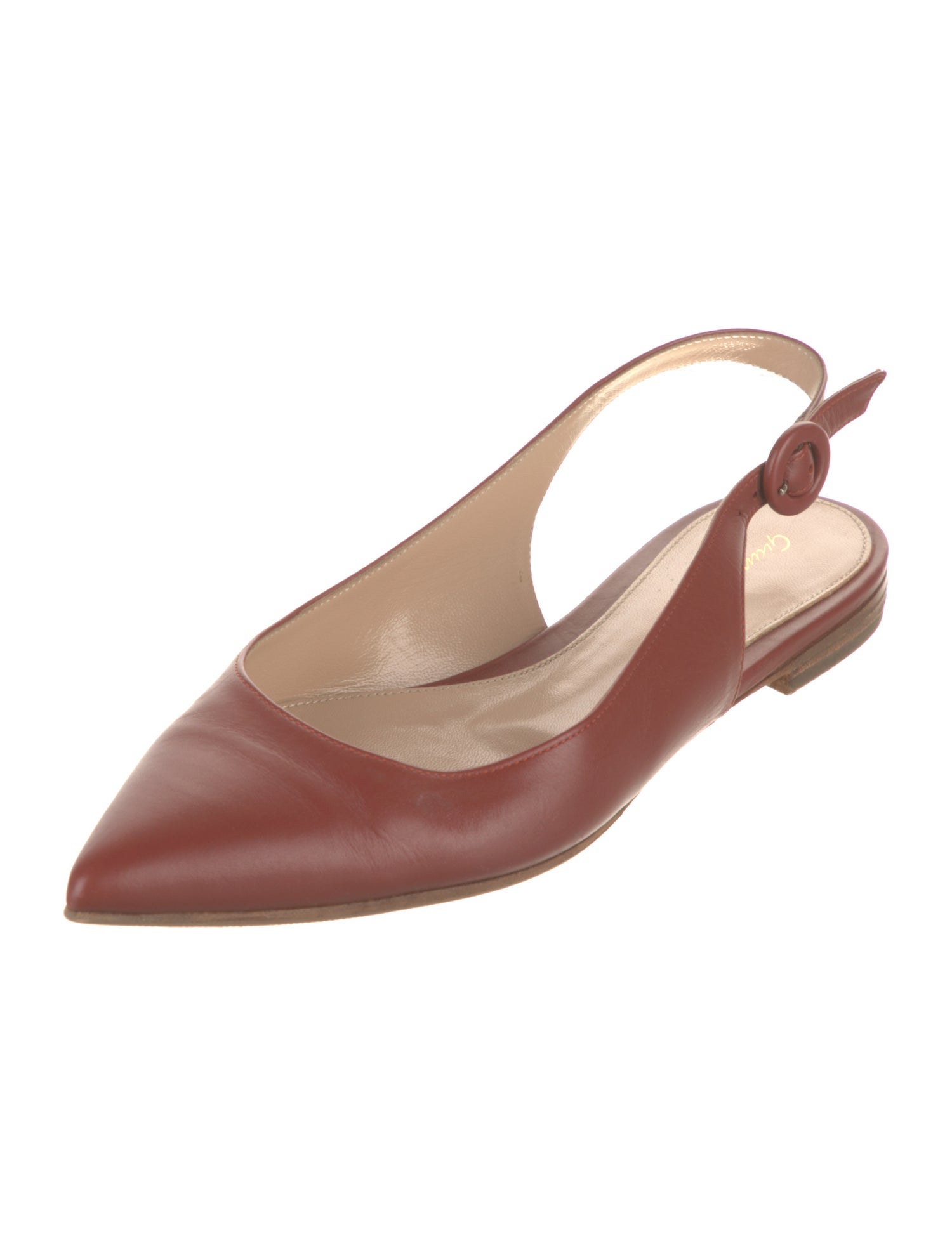 Gianvito Rossi Leather Slingback Flats