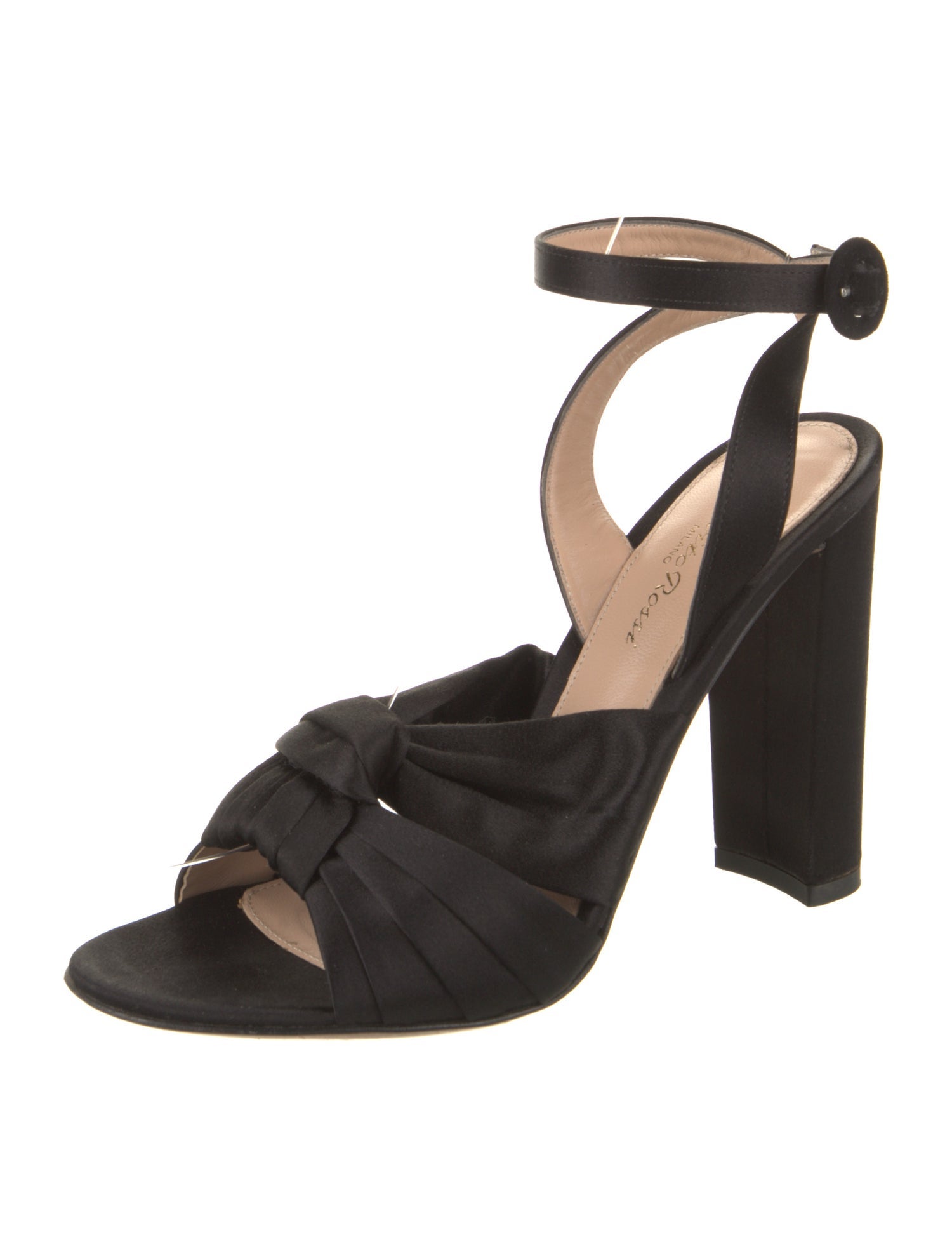 Gianvito Rossi Satin Bow Accents Sandals