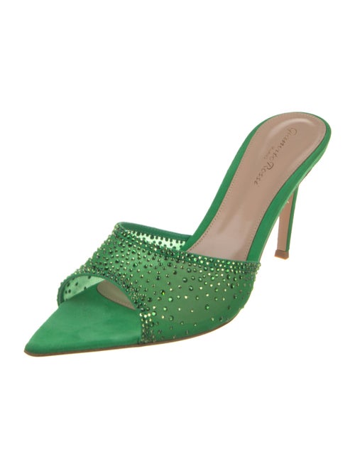 Gianvito Rossi Mesh Crystal Embellishments Slides