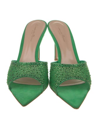 Gianvito Rossi Mesh Crystal Embellishments Slides