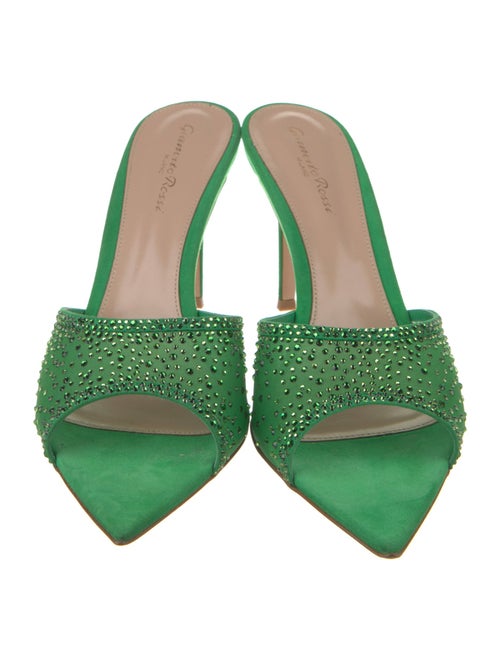 Gianvito Rossi Mesh Crystal Embellishments Slides