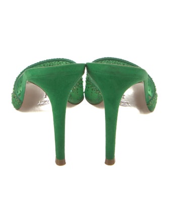 Gianvito Rossi Mesh Crystal Embellishments Slides