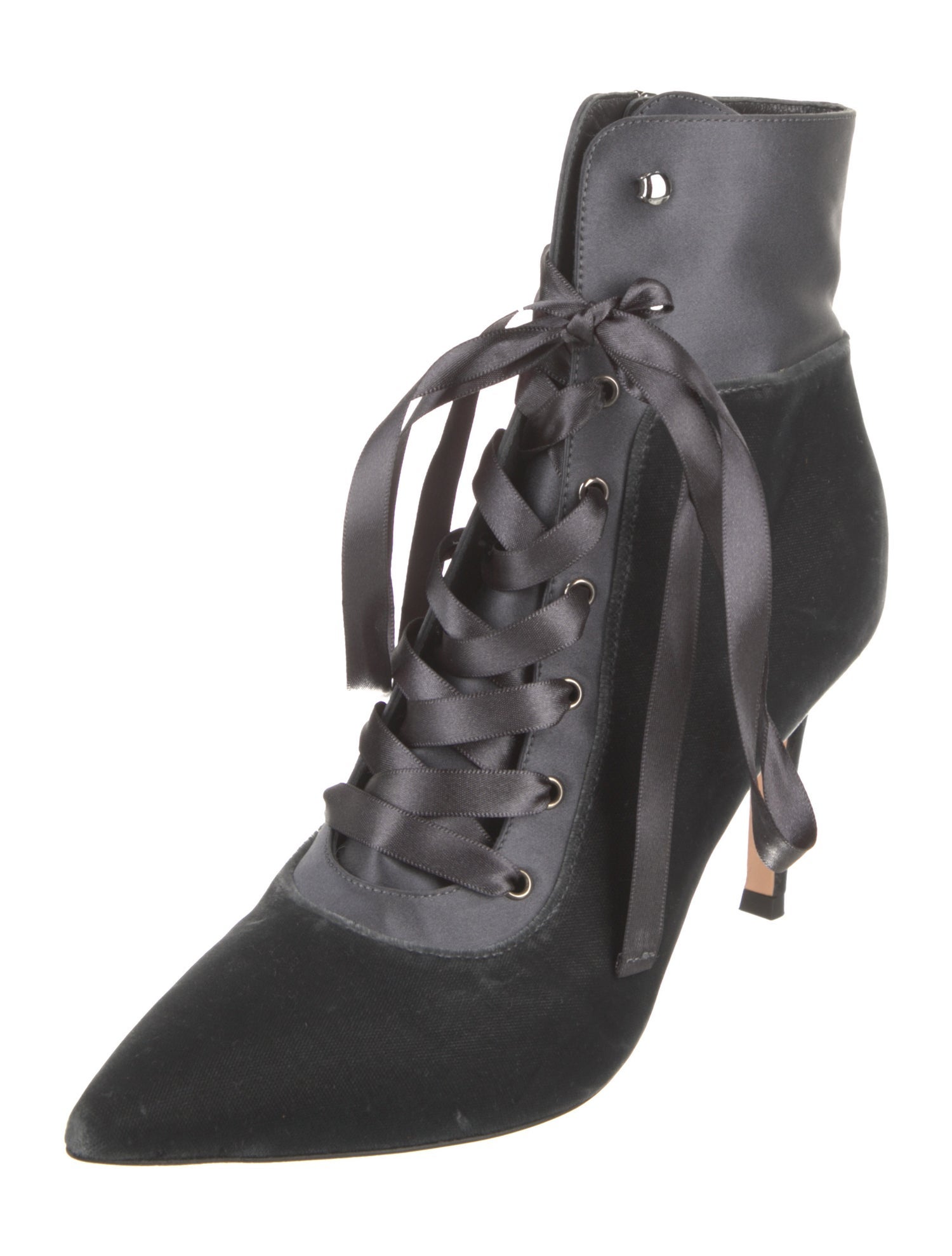Gianvito Rossi Satin Lace-Up Boots