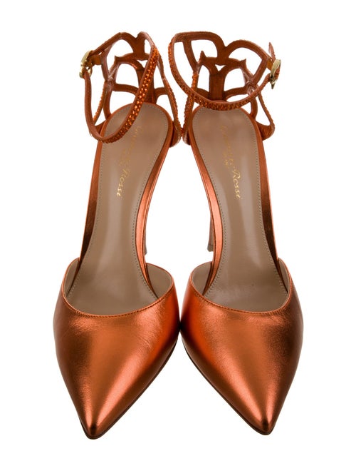 Gianvito Rossi Leather Crystal Embellishments D'Orsay Pumps