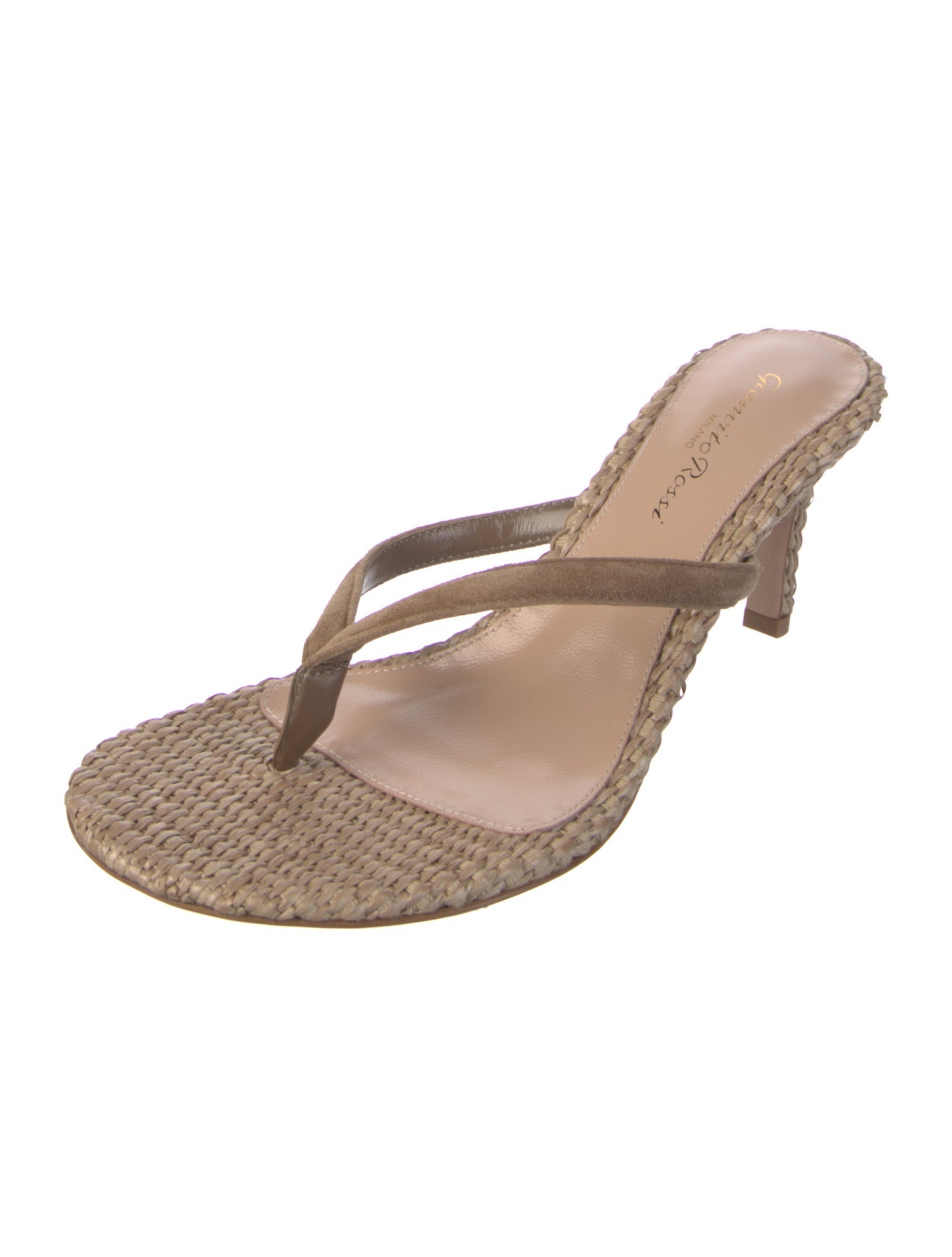 Gianvito Rossi Straw Slides