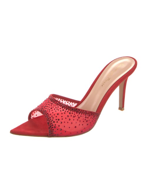 Gianvito Rossi Mesh Crystal Embellishments Slides