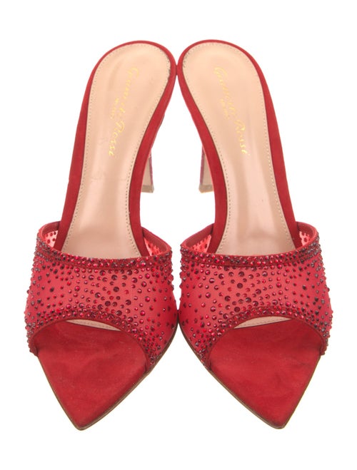 Gianvito Rossi Mesh Crystal Embellishments Slides
