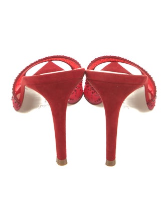 Gianvito Rossi Mesh Crystal Embellishments Slides