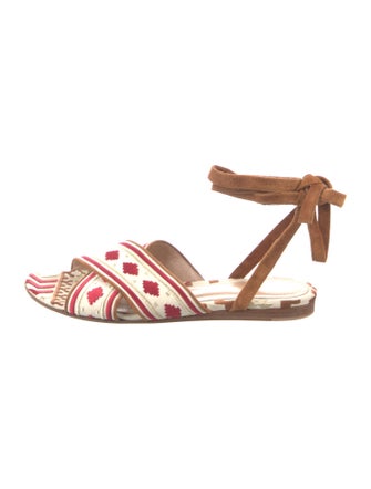 Gianvito Rossi Canvas Printed Slingback Sandals