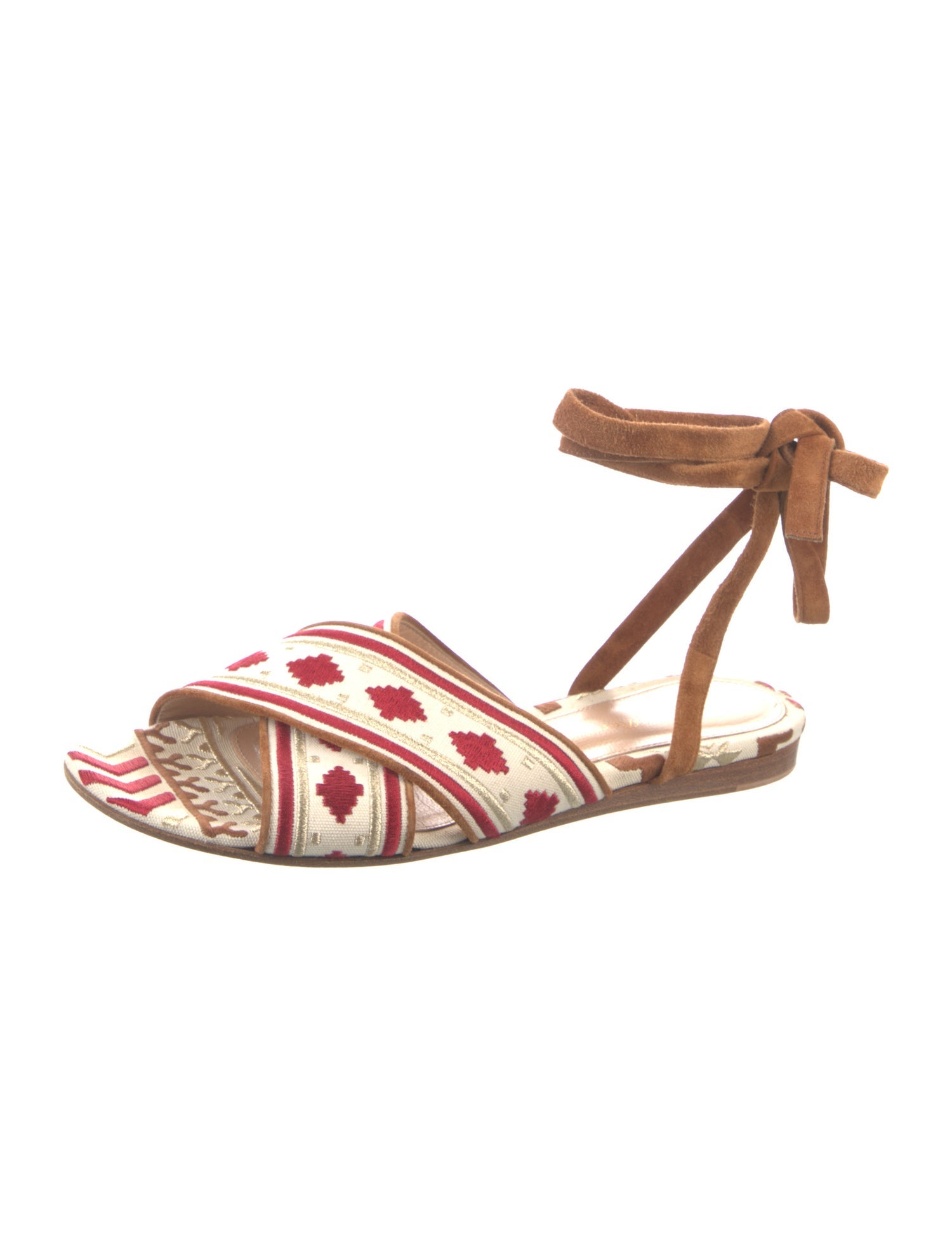 Gianvito Rossi Canvas Printed Slingback Sandals