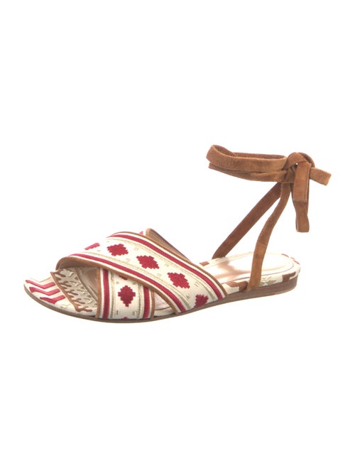 Gianvito Rossi Canvas Printed Slingback Sandals