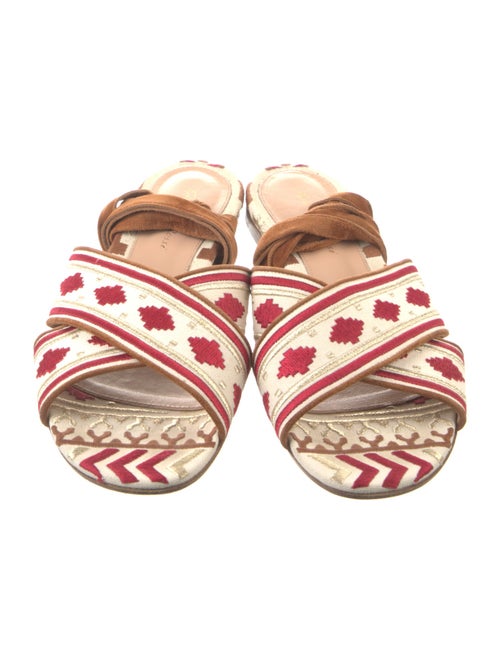 Gianvito Rossi Canvas Printed Slingback Sandals