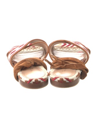 Gianvito Rossi Canvas Printed Slingback Sandals