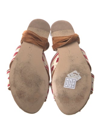 Gianvito Rossi Canvas Printed Slingback Sandals