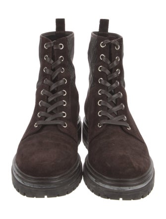 Gianvito Rossi Suede Combat Boots