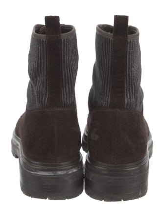 Gianvito Rossi Suede Combat Boots