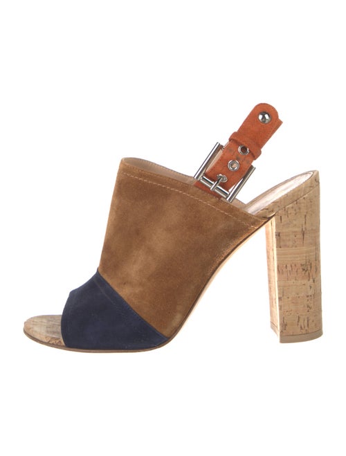 Gianvito Rossi Suede Colorblock Pattern Slingback Pumps