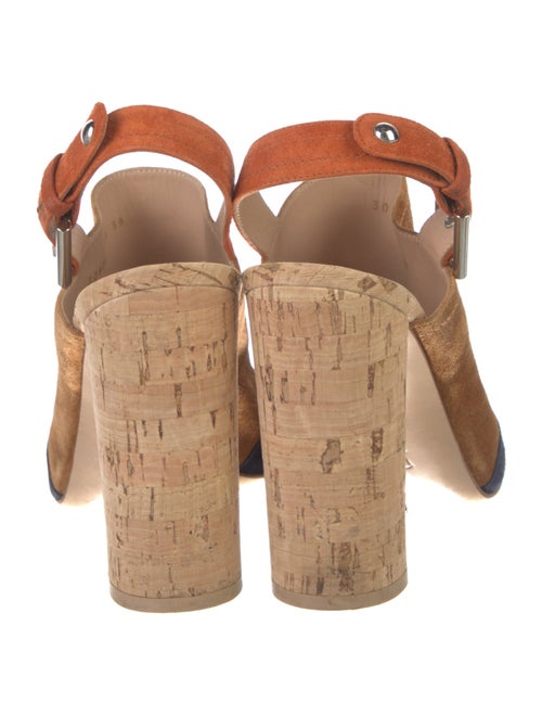 Gianvito Rossi Suede Colorblock Pattern Slingback Pumps